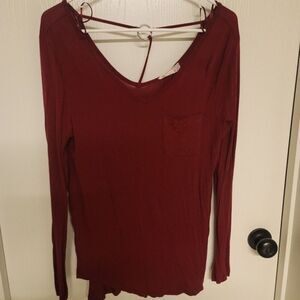 ~ Womens red long sleeve shirt